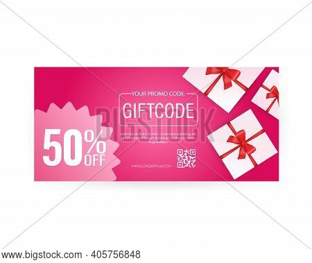 Different Modern Birthday Card With Red Giftcode For Banner Design. Giftcode In Modern Style. Christ