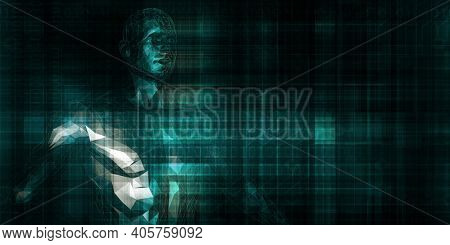 Web Technology and Design Science Network as Art 3d Render