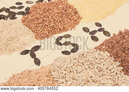 Inscription Tsh With Beneficial Nutritious Eating For Thyroid Gland. Healthy Ingredients Containing 