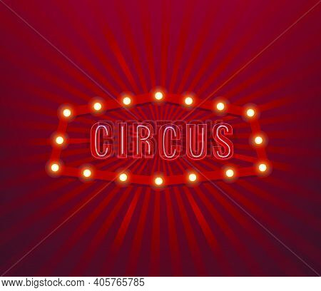 Vintage Circus Shining Light Banner Vector Illustration