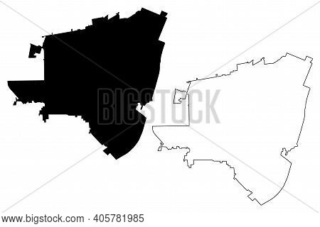 El Monte City, California (united States Cities, United States Of America, Usa City) Map Vector Illu