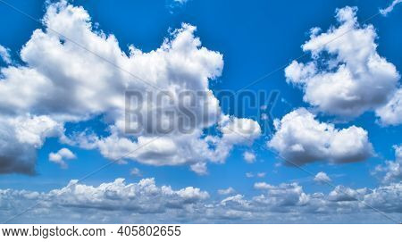 Blue Sky With White Clouds In The Afternoon Summer