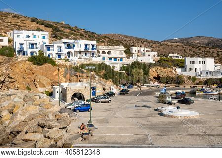 Sikinos, Greece - September 23, 2020: Alopronoia (alopronia), The Little Port On A Lovely Sikinos Is