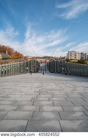 Seoul, South Korea - 27 November 2019: Ewha Womans University In Autumn. It Is A Private Women's Uni