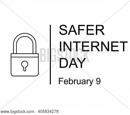Safer Internet Day Symbol, Sign Or Logo. Padlock Design. White Background. Vector Illustration.