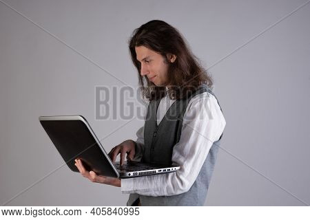 Programming And Writing Code, Developing Software Products. Geek Guy,