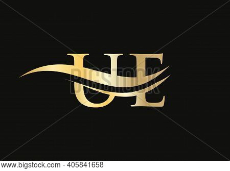 Initial Linked Letter Ue Logo Design. Modern Letter Ue Logo Design Vector With Modern Trendy