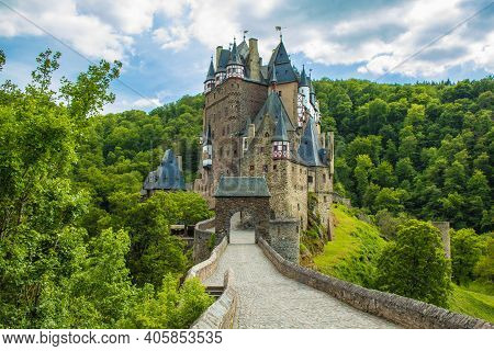 Eltz Castle In Western Germany. This Picturesque Castle Is One Of The Most Famous Travel Destination