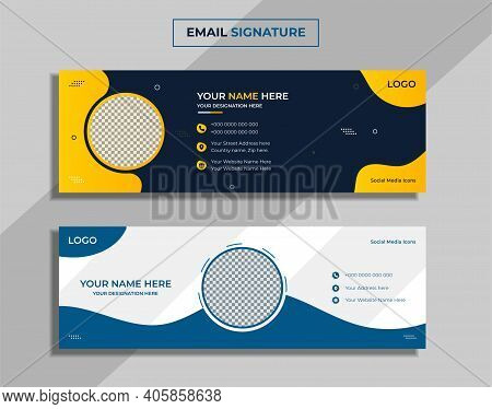 Modern Email Signature Template Design Or Email Footer And Personal Social Media Cover Design 2 In 1