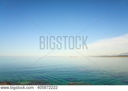 The Mediterranean Coast On The Island Of Crete In Kolimbari.
