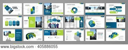 Business Presentation Infographic Elements Template Set. Keynote Presentation Background, Slide Temp