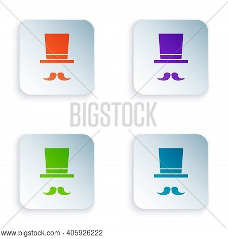 Color Magician Icon Isolated On White Background. Set Colorful Icons In Square Buttons. Vector