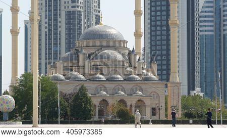 Grozny, The Chechen Republic Of Ichkeria, Caucasus, Russia - 6 September 2019: Day Of Civil Concord 