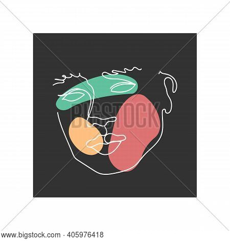 Gorgeous Portrait Continuous Silhouette Art. Abstract Woman Portrait. Modern Minimalist Art, Aesthet