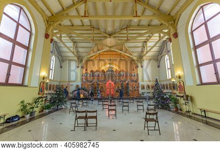 Inside Of The Transfiguration Cathedral. Zelenogradsk, Russia