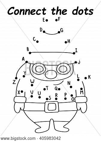Happy Gnome Dot-to-dot Game For Children Stock Vector Illustration. Connect All Dots From A To B, Fr
