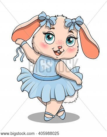 Cute Baby Bunny Ballerina. Can Be Used For Baby T-shirt Print, Fashion Print Design, Kids Wear, Baby