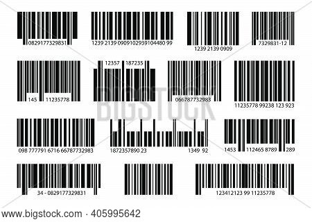 Various Digital Bar Code Set. Upc Price Samples, Item Labels And Product Stickers Vector Illustratio