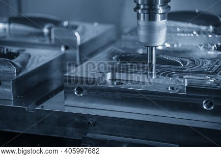 The Cnc Milling Machine Rough Cutting  The Injection Mold Parts By Indexable  Endmill Tools. The Mol