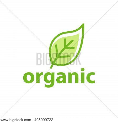 Green Leaf Organic Logo Eco Icon. Nature Flower Green Vegan Organic Label