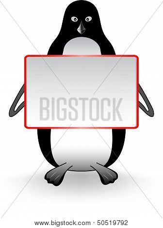 Penguin With A Banner