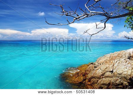 Beautiful Blue Sea ,blue Sky From Tachai Island In Thailand