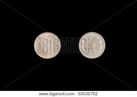 Argentina Coin On Black