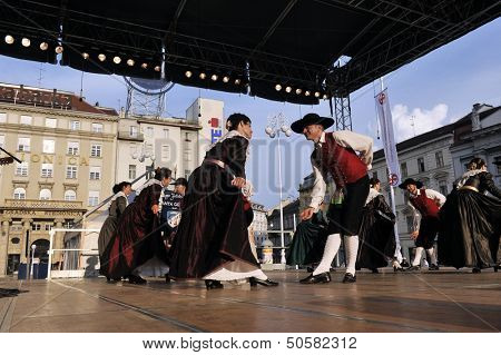 ZAGREB,CROATIA-JULY 19: Members of folk groups Santa Gorizia from Italy during the 47th International Folklore Festival in center of Zagreb,Croatia on July 19,2013
