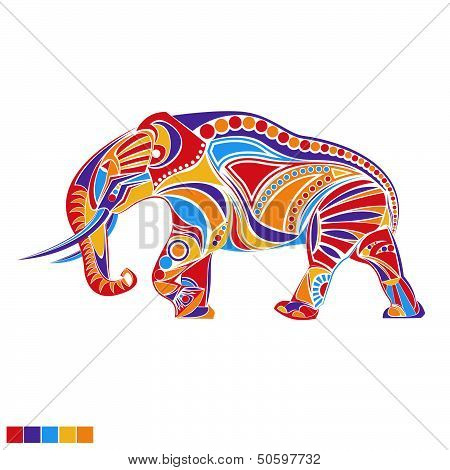 Silhouette of Elephant in Vector