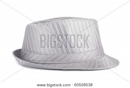 Silver Silk Hat For The Summer On An Isolated Background