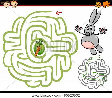 Cartoon Maze Or Labyrinth Game