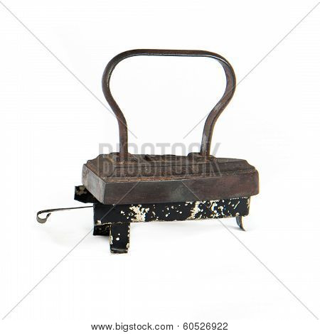Vintage Iron Isolated Over White Background.