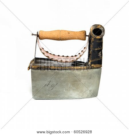 Vintage Iron Isolated Over White Background.