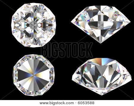 diamant instellen verschillende weergave geïsoleerd