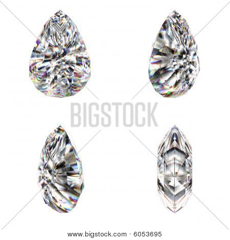 Ruby cut diamant geïsoleerd van andere weergave
