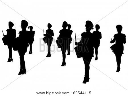 Younge girls with big drums