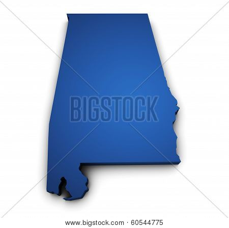 Map Of Alabama State 3D Shape