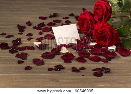 roses as a gift and surprise to a party. symbolic photo for birthday, mother's day, love, valentine's day
