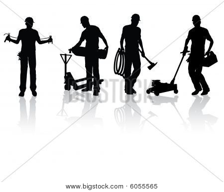 Lavoratori edili isolato
