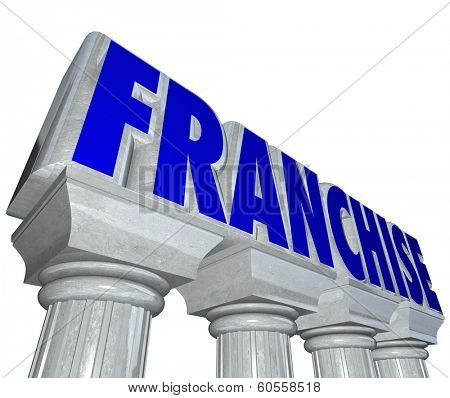 Franchise Word Marble Columns Established Strong Business Brand