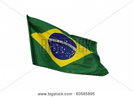Brazilian flag, isolated on white background