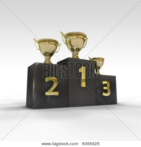 Winner trophey podiet