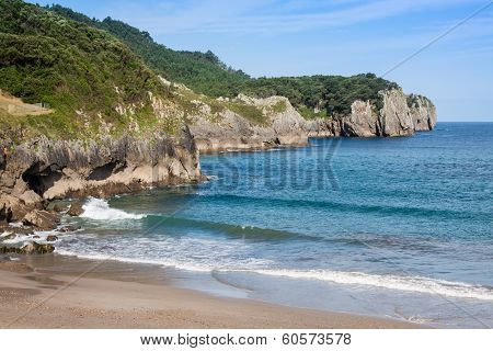 Beautiful Beach of Pechon Cantabria  .Spain .Europa.