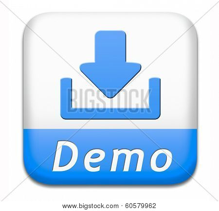 Demo download button or icon for free trial demonstration