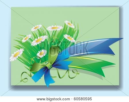 beautiful card with a bouquet of daisies