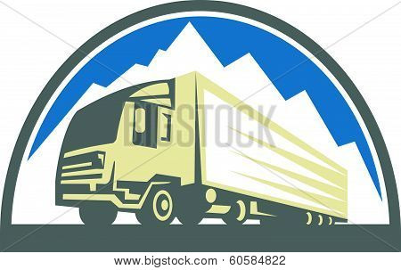 Container Truck And Trailer Retro