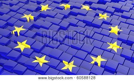 3D abstract background with flag of Europe Unio