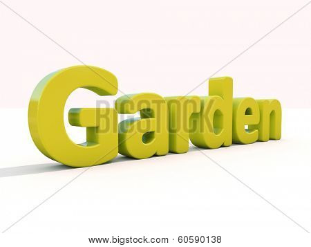 Word garden icon on a white background. 3D illustration.