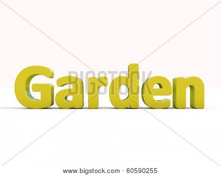 Word garden icon on a white background. 3D illustration.