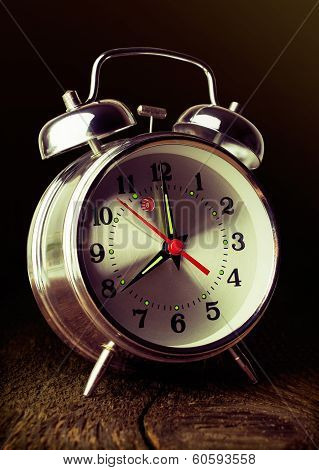 Silver Retro Alarm Clock